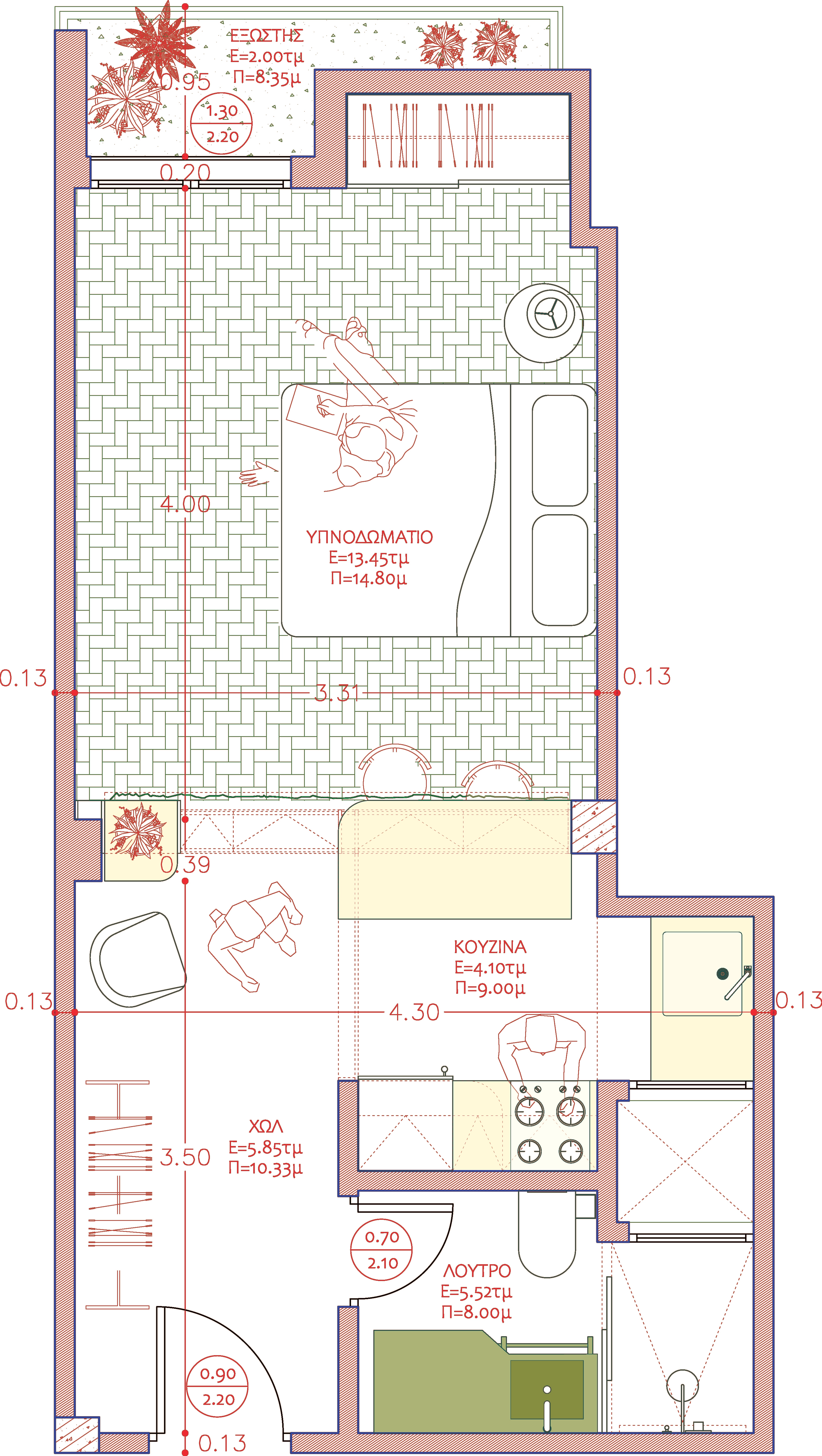 Floor plan: apartment after intervention